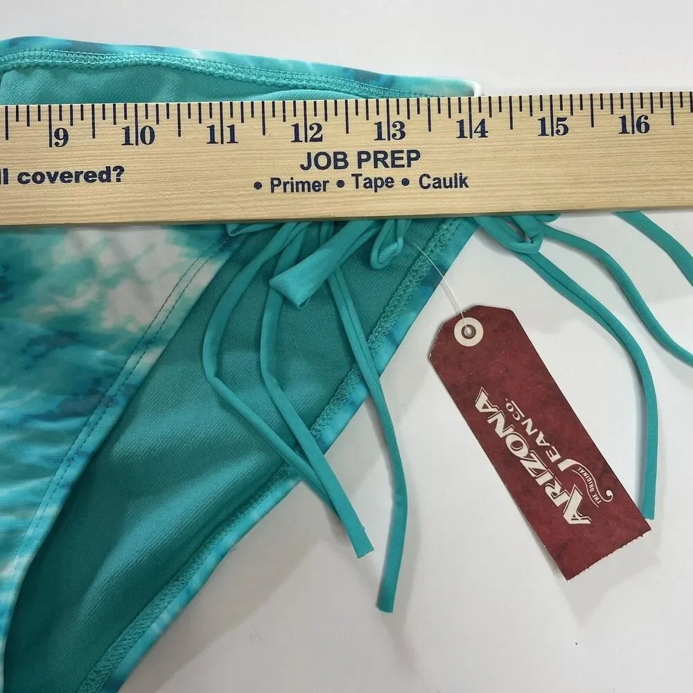Arizona Jeans Co. Bikini Bottoms Turquoise & White Tie-dye Juniors Size Large